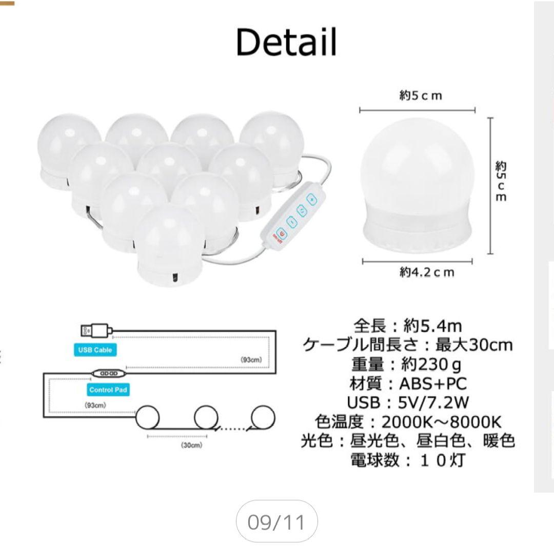 壁掛けデザインミラー 56cm x 43cm&女優ライトのセット