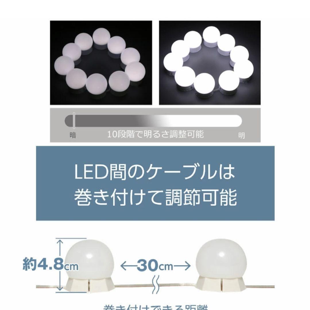 壁掛けデザインミラー 56cm x 43cm&女優ライトのセット