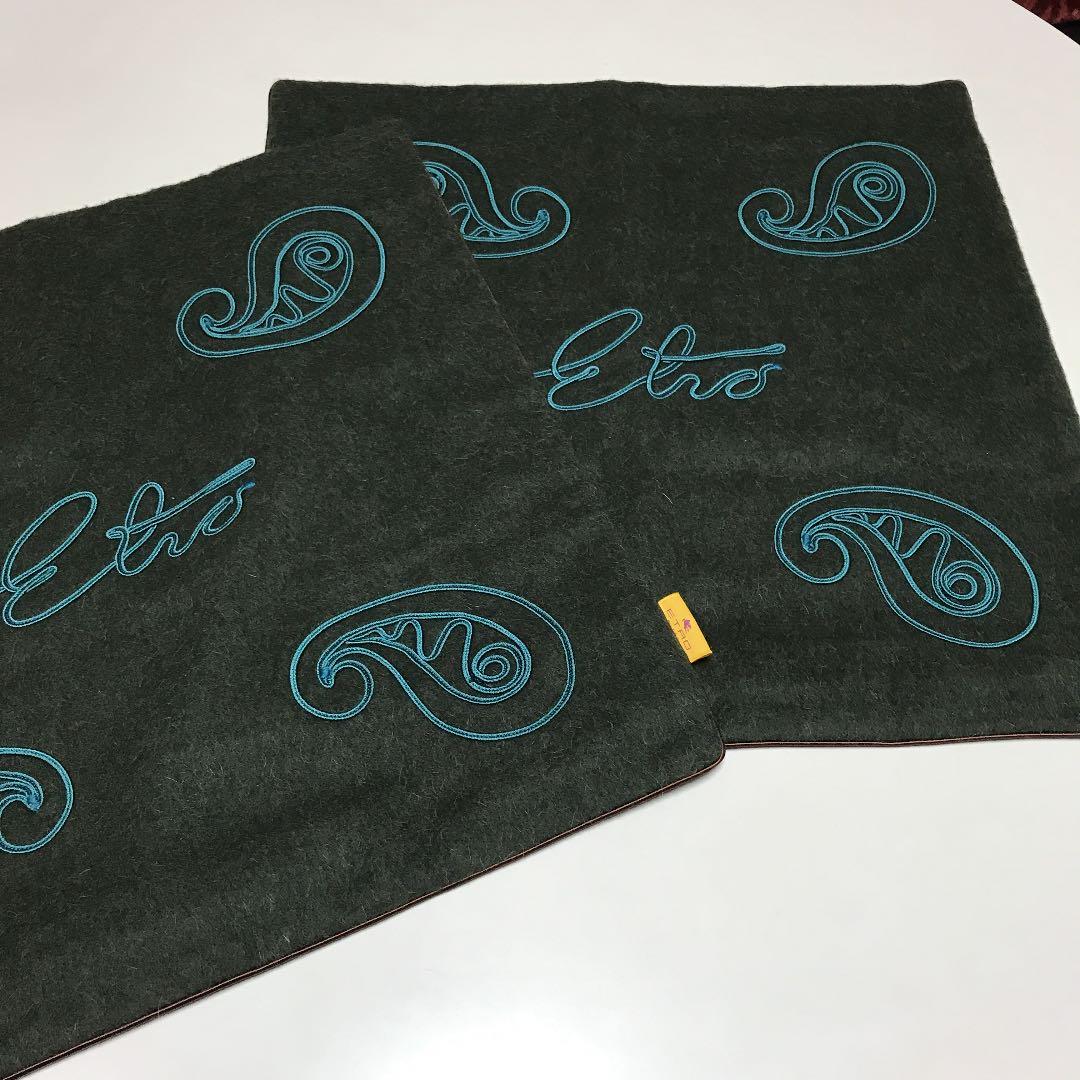 “冬”【 高級ETRO 】冬用クッションケース　(2枚セット)