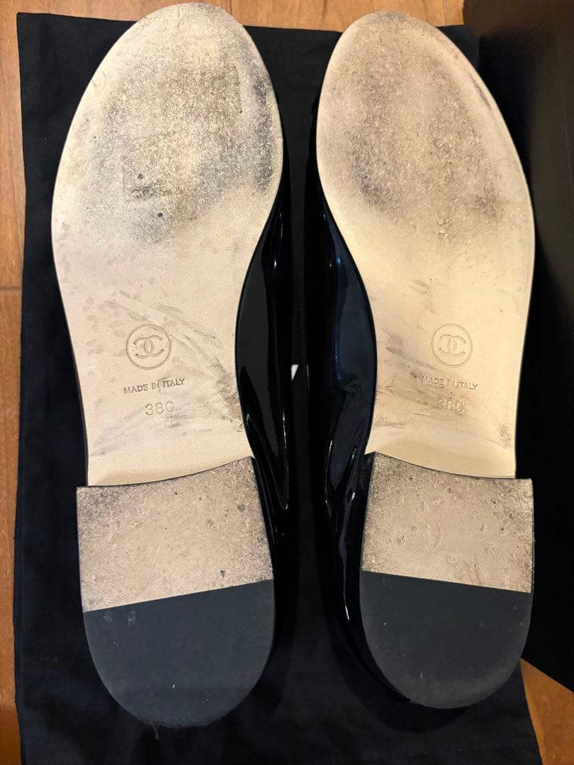 CHANELシャネル　バレリーナ　カーフスキン黒✖️黒　バレエシューズ