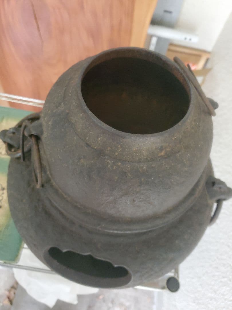 鉄製 茶釜 伝統的デザイン 電熱器 風炉用 茶道具