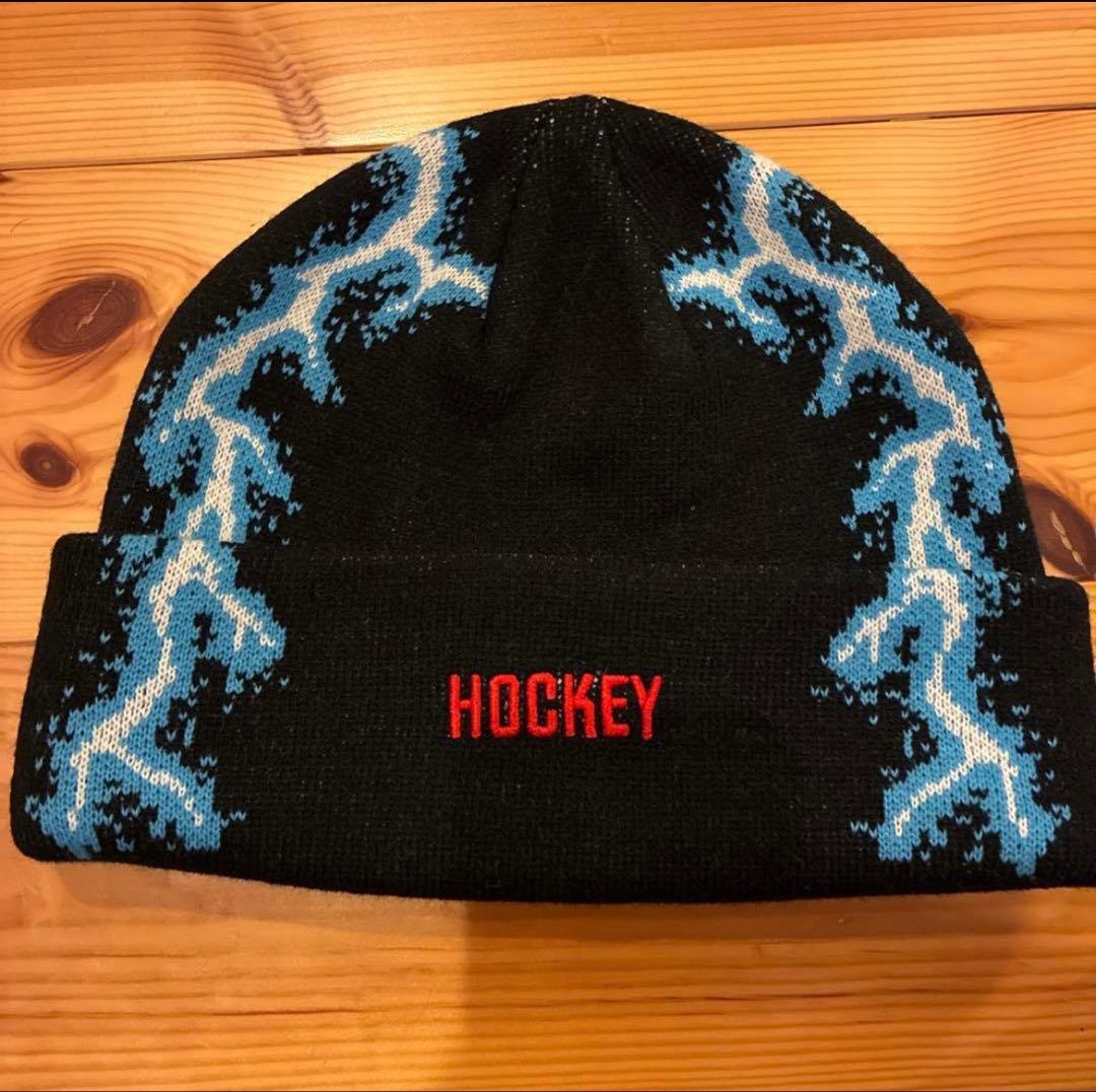 Hockey ニット帽 黒/青
