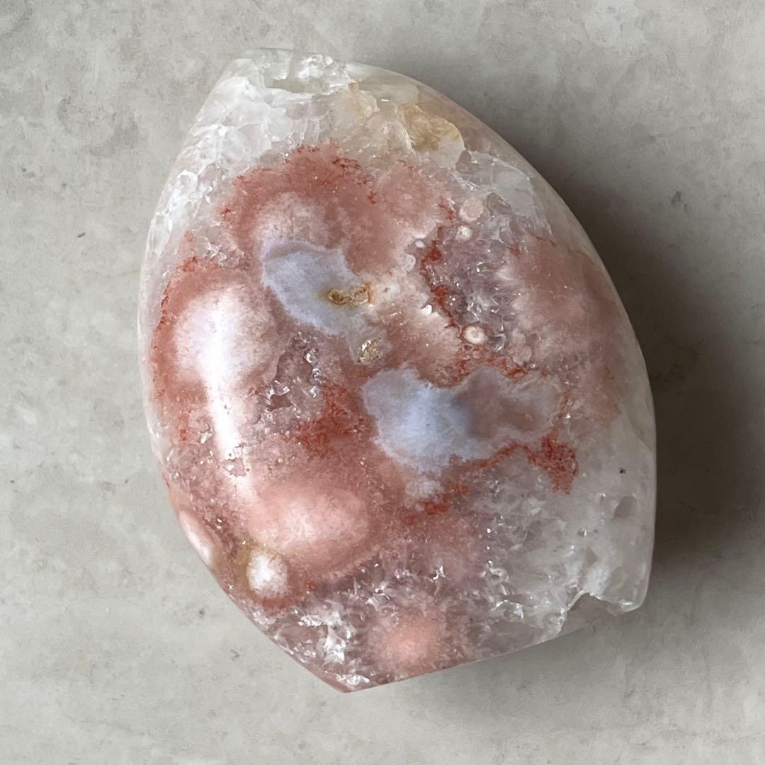 ピンクアメジスト　フラワーアゲート　共生　フリーフォーム　天然石