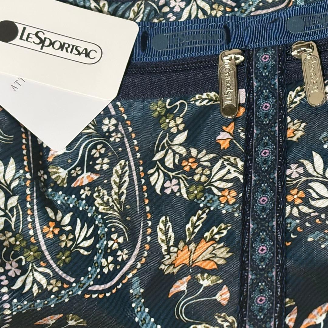 レスポートサック　デラックスエブリデイ　ポーチ付き　ペイズリー柄　ネイビー