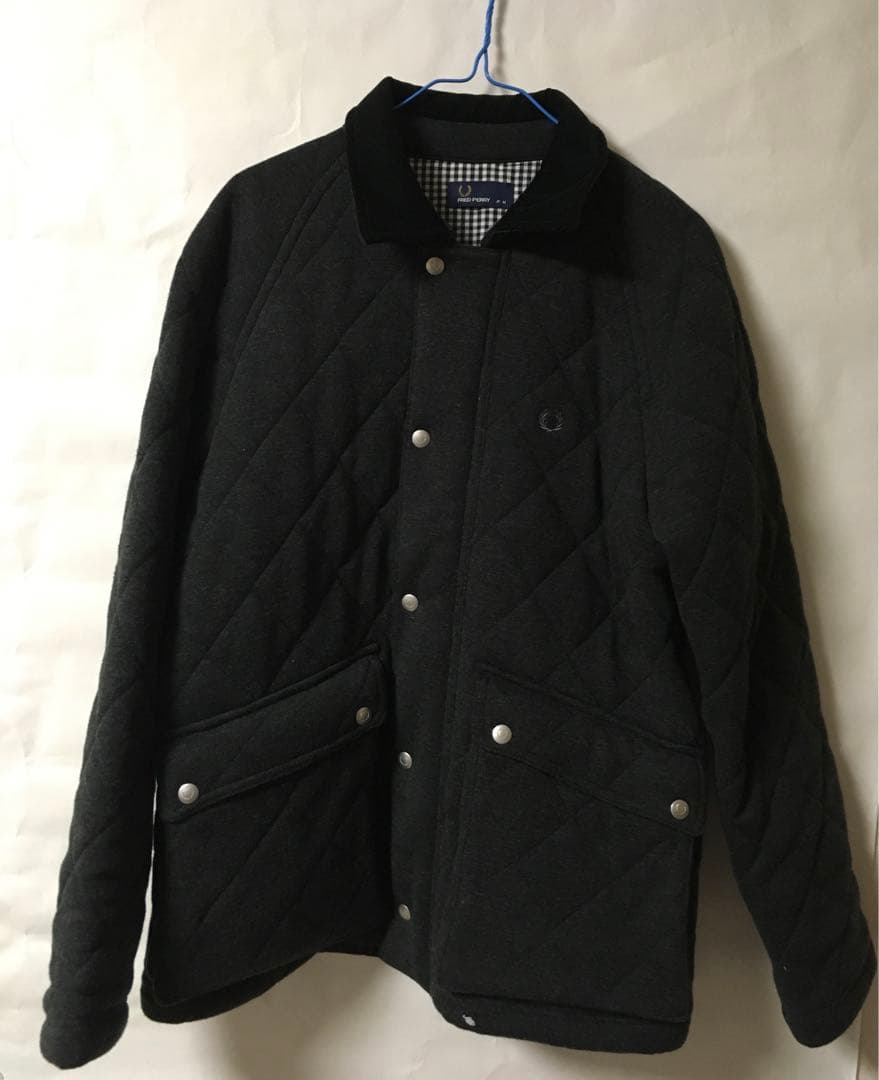 FRED PERRY フレッドペリー　肉厚Pコート　ワンポイント刺繍　グレー