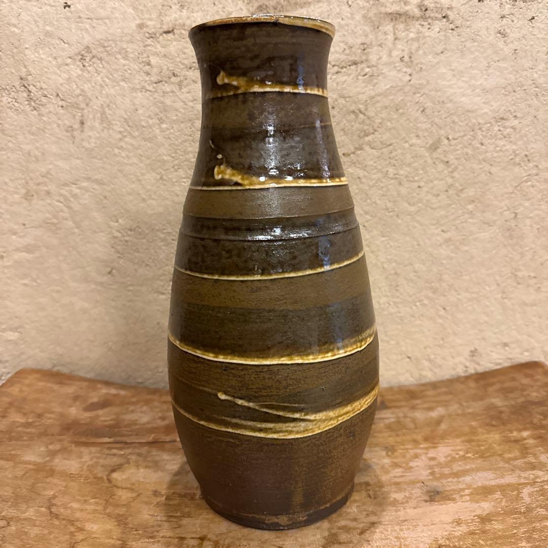 27cm 小鹿田焼　オブジェ　民藝　バーナードリーチ　花器　花瓶