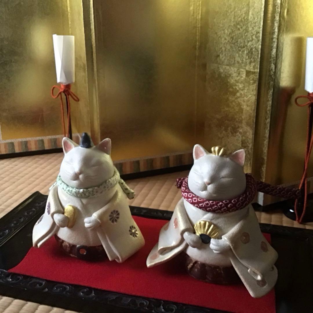 猫のお雛様【大】＋3匹官女╰(*´︶`*)╯♡