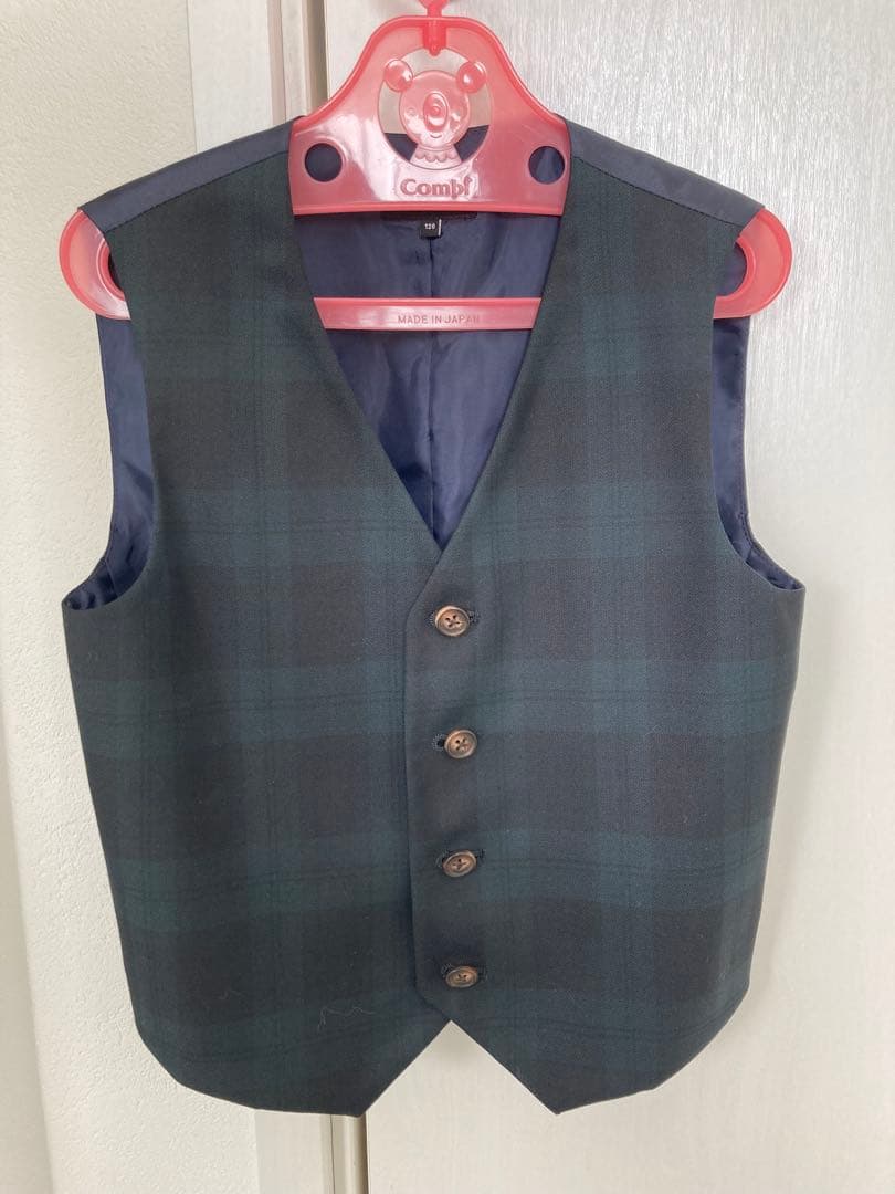 ダークグリーン チェック スーツセット