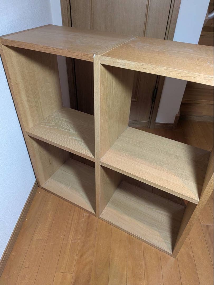 ■送料込■無印スタッキングシェルフ 2×2 木製家具棚 収納MUJIオーク材