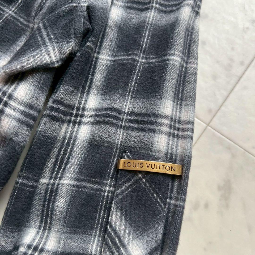 LOUIS VUITTON チェック モノグラム ウエスト絞り シャツワンピース