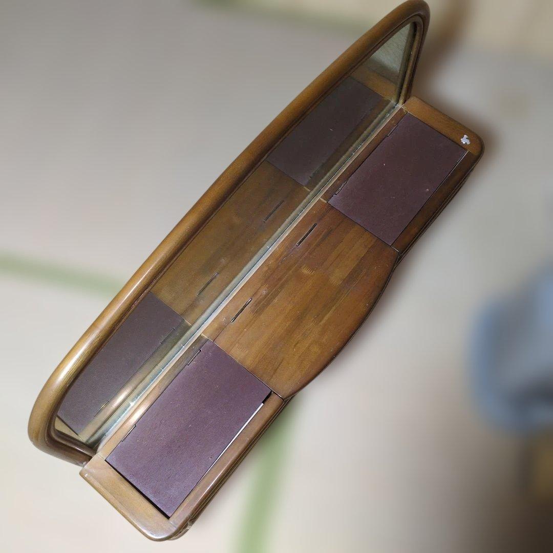 ★当時物★ラタン 鏡台 籐ドレッサー 小物入れ3個付き アンティーク