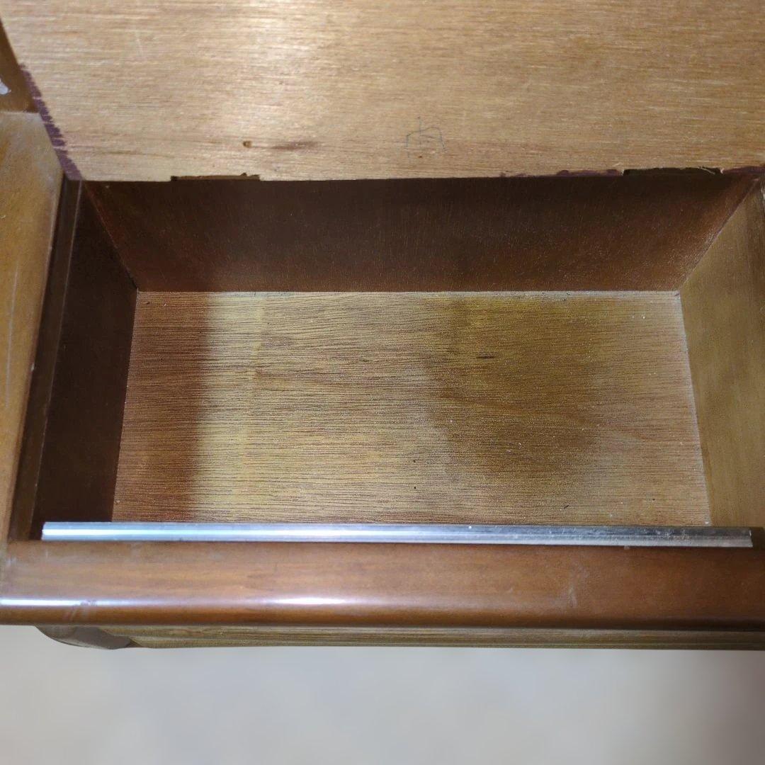 ★当時物★ラタン 鏡台 籐ドレッサー 小物入れ3個付き アンティーク