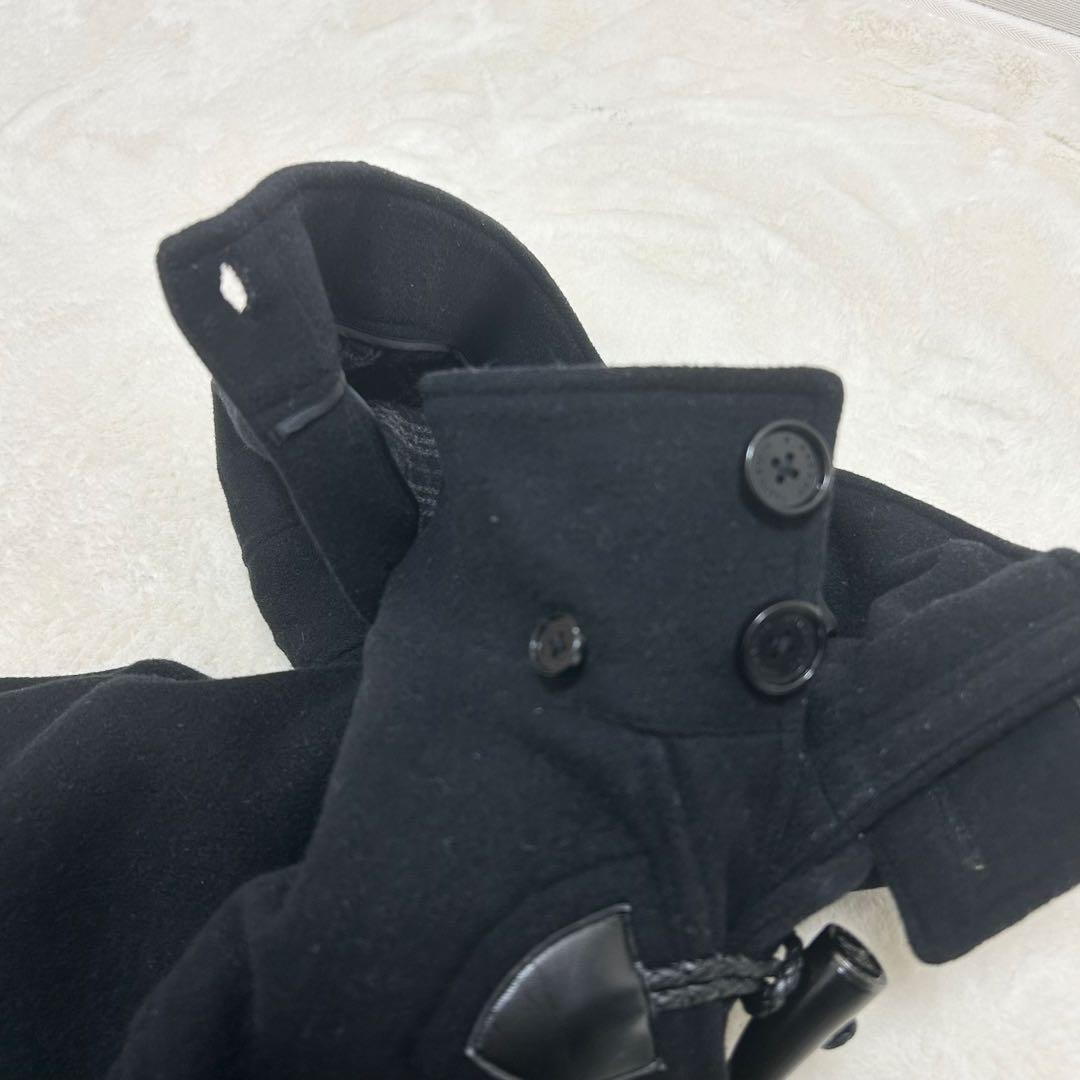 【美品】バーバリーブラックレーベル ウールメルトン ダッフルコート ブラック L