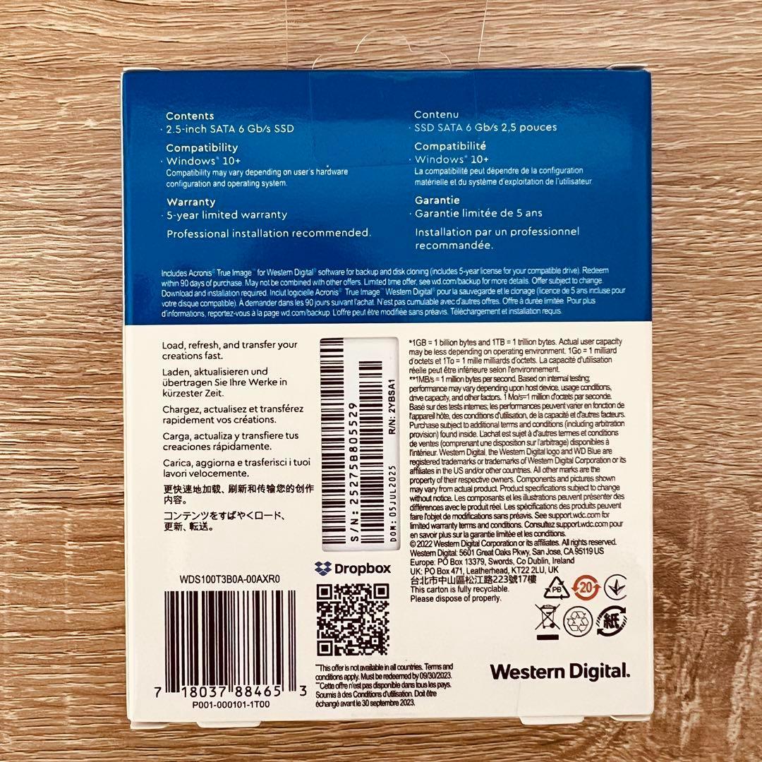 国内正規品 5年保証　WD Blue SA510 SATA SSD 1TB ②