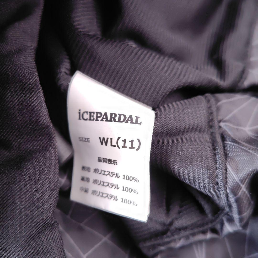 ICEPARDAL スキーウェア　上下セット 黒 水色 手袋付き