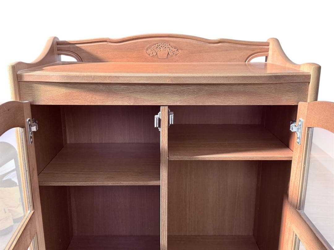 オールドカリモク karimoku キャビネット収納 彫刻 希少