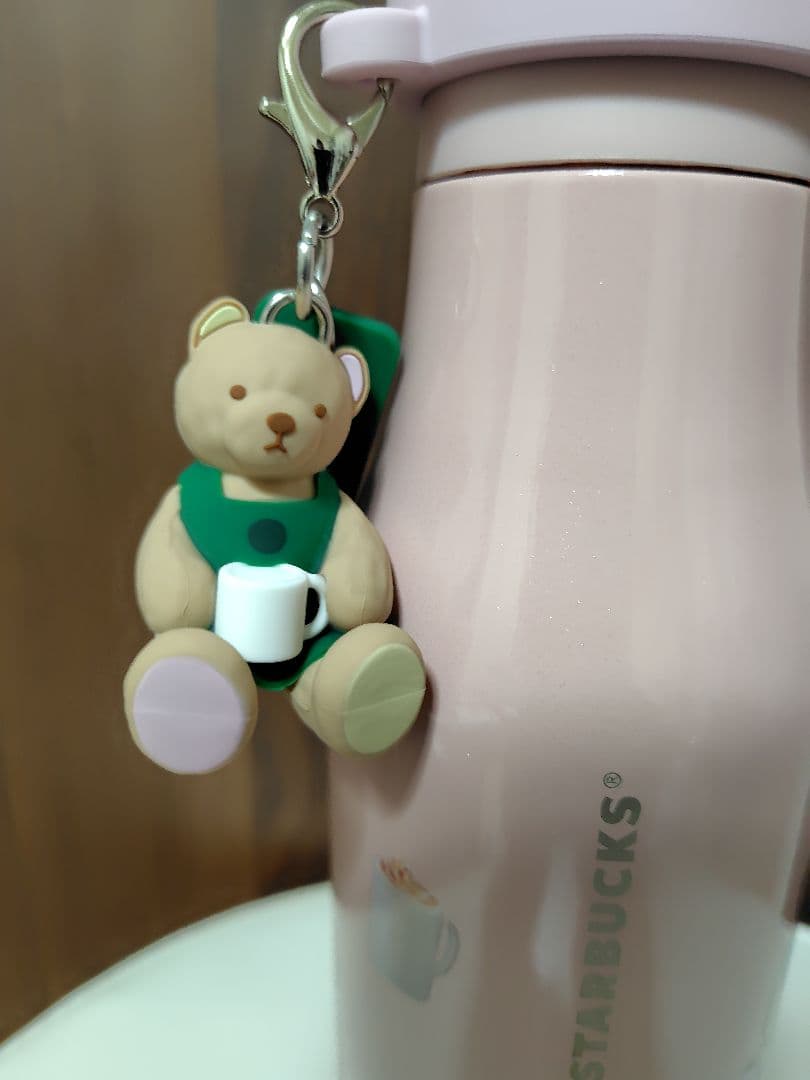 ジェラートピケ＆スタバ　ピケベアチャームステンレスボトルピンク