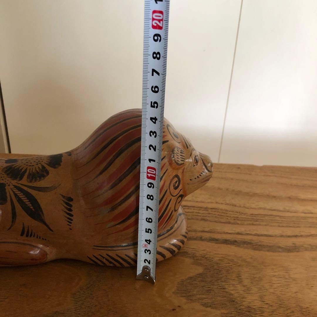 ヴィンテージ　メキシコ　陶器　置物　ライオン