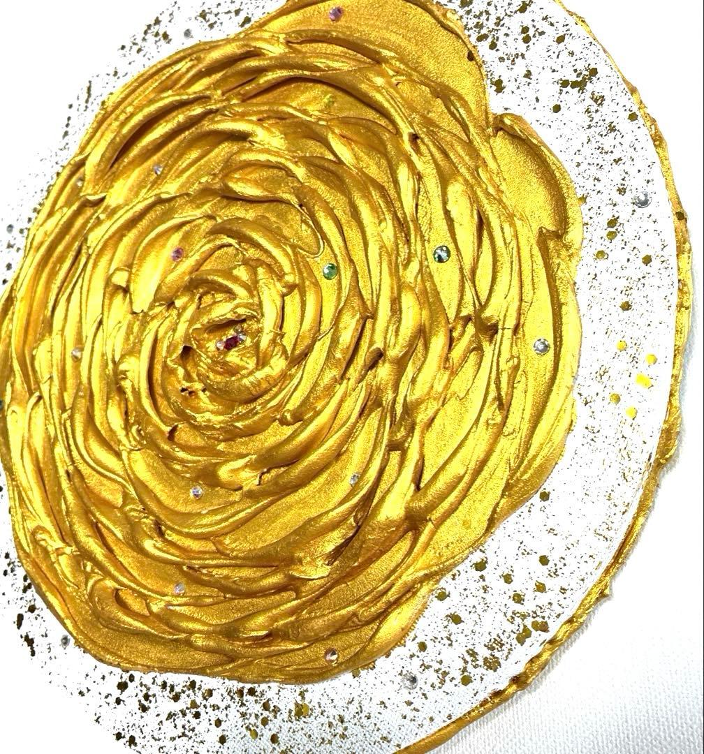 開運絵画　昇龍　天界からのメッセージ　金龍　天界の花　金箔