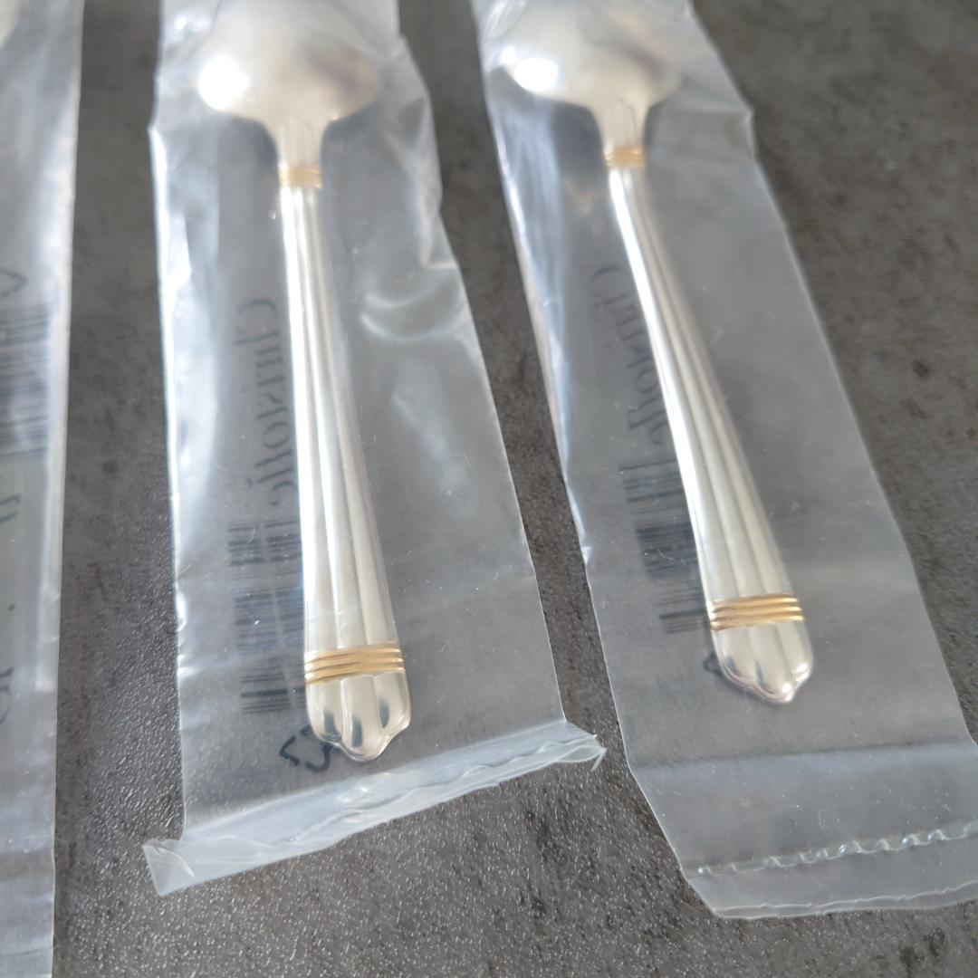 クリストフル アリアゴールドリング ケーキフォークコーヒースプーン 未開封 4点