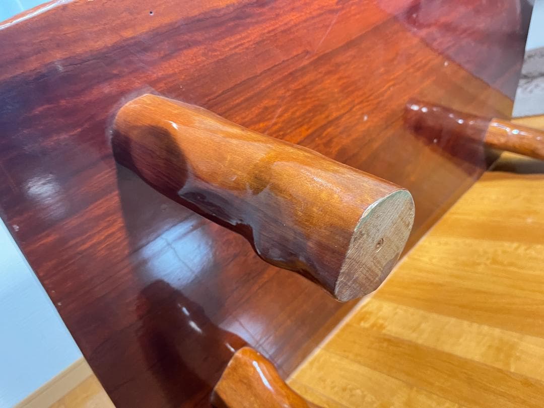 【送料無料】天然木 一枚板ローテーブル 木製座卓 約85×150cm 光沢仕様