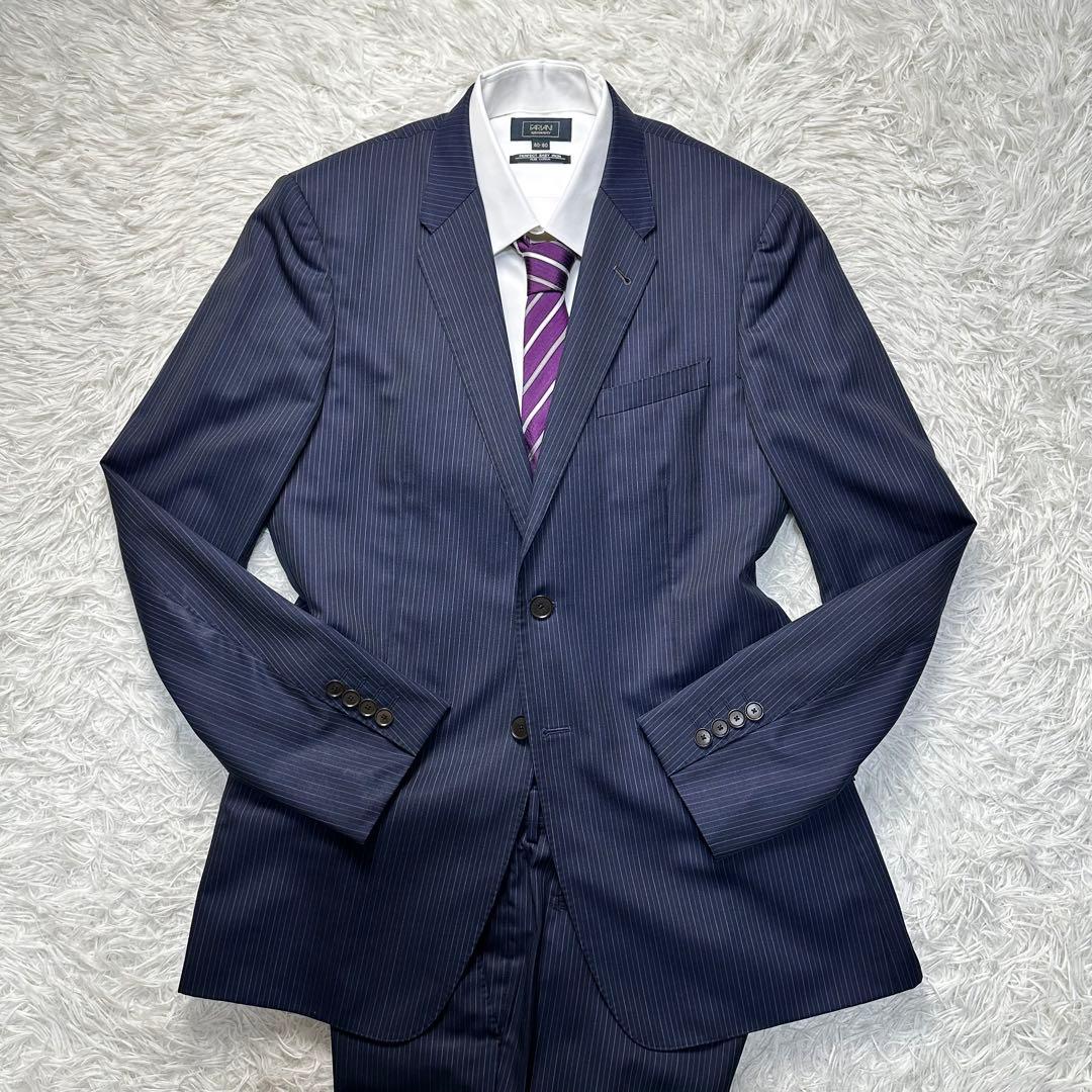 現行 美品 ポールスミス マルチカラー 2トーン ネイビー ストライプ XL