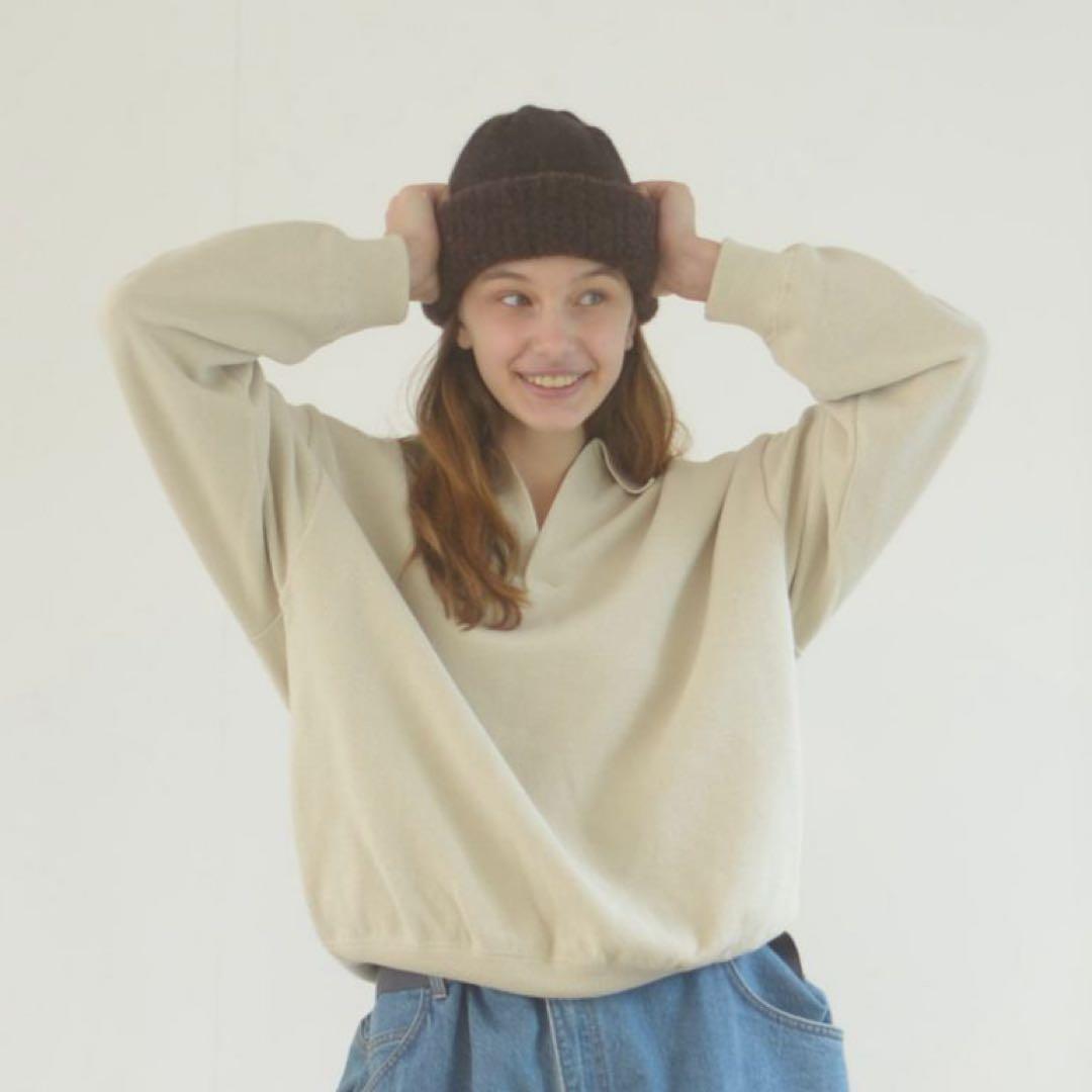 【完売品】crepuscule スキッパー　コットンニットポロ　ポロシャツ