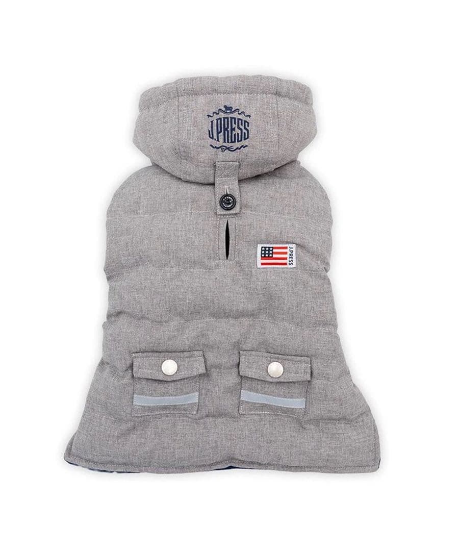 【新品・未使用】J.PRESS 中綿コート 《杢グレー》 小型犬3S