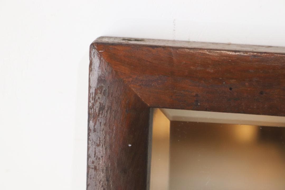 ヴィンテージ ミラー 鏡 立て掛け 木製 オーク材 ウォールミラー レトロ