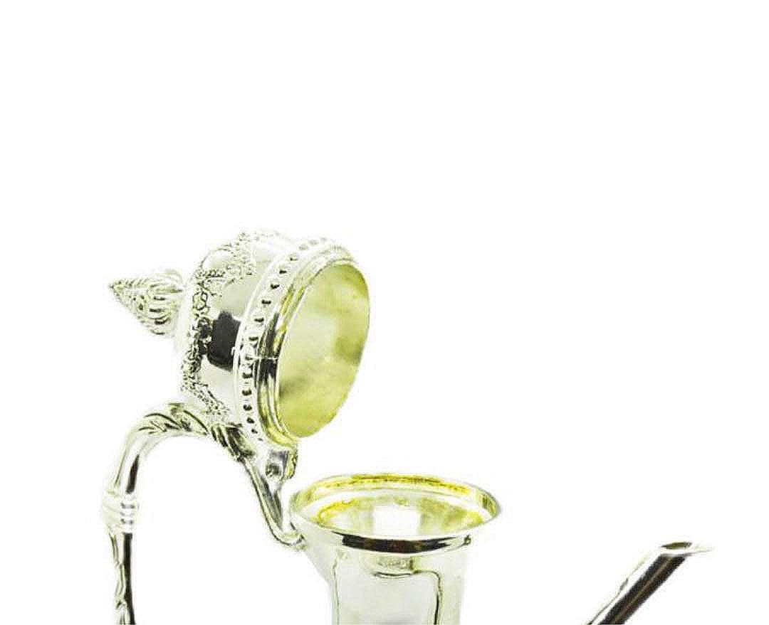 8点セット☆新品☆【イスラム食器】ポット＆グラス6客＆トレー セット＊シルバー＊