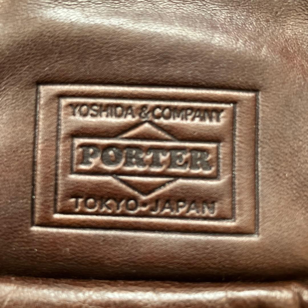 ポーター　PORTER ブラウン 革　 レザー ショルダーバッグ日本製