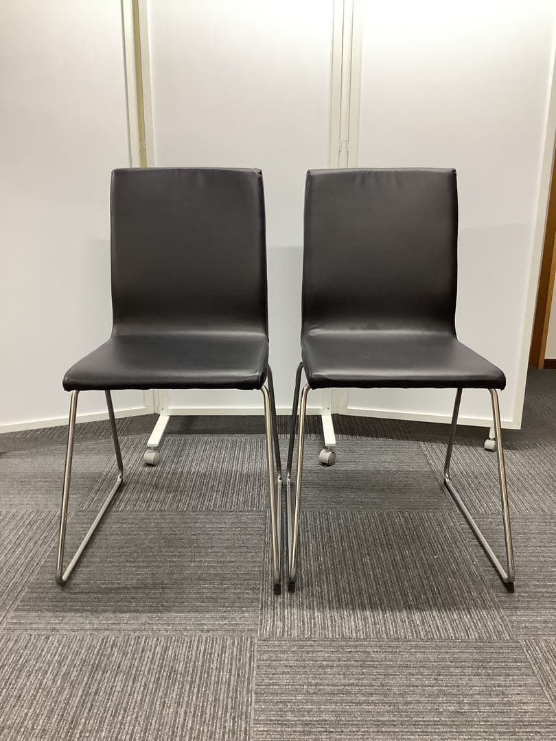 【直接引取限定】黒いダイニングチェア4脚セット イケア VOLFGANG