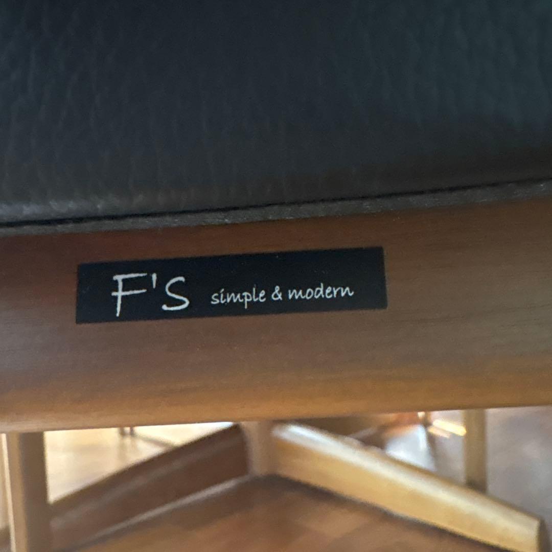 FUJI FURNITURE koti アームレスチェア本革ブラック①