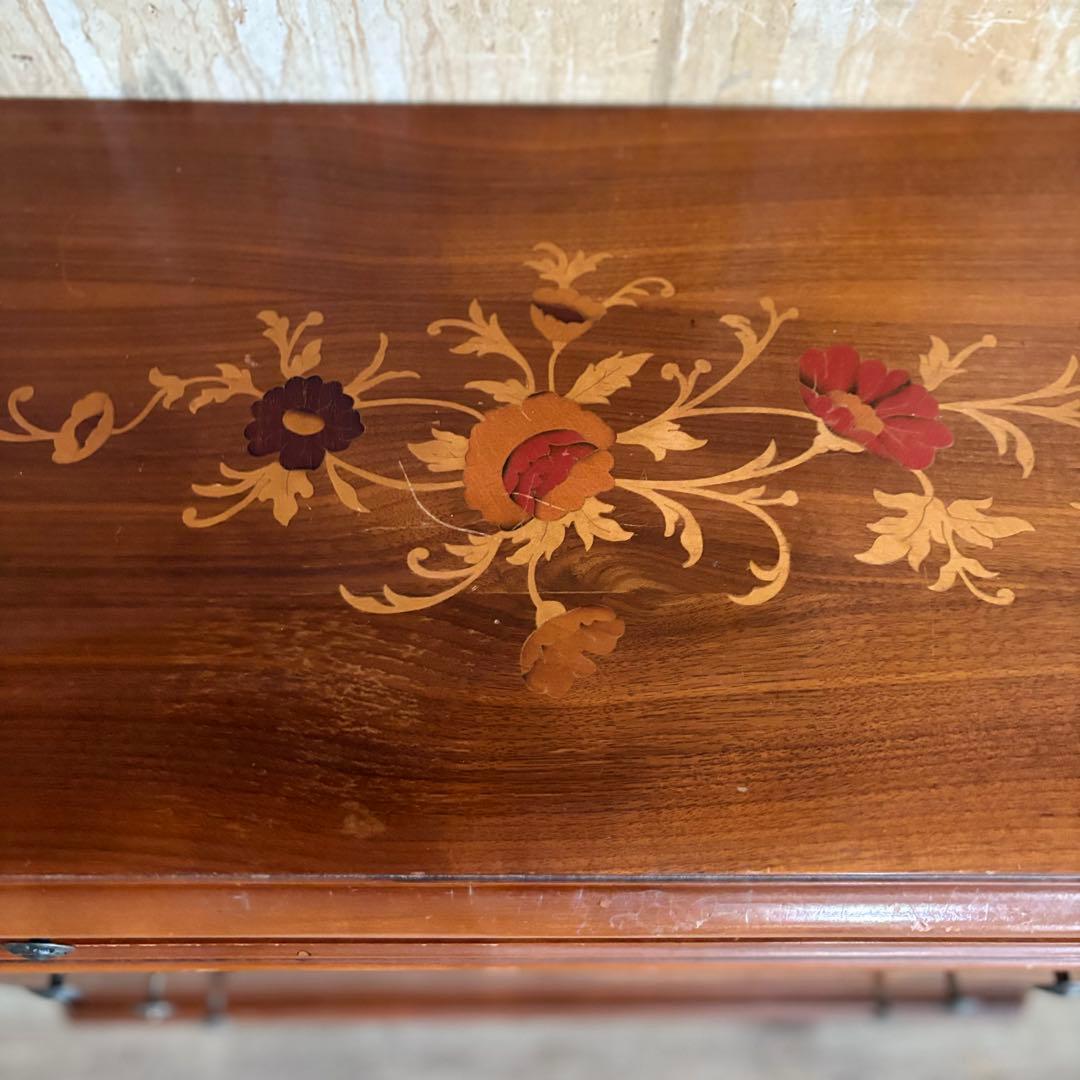 イタリア　猫脚　象嵌細工　4段チェスト ヴィンテージ