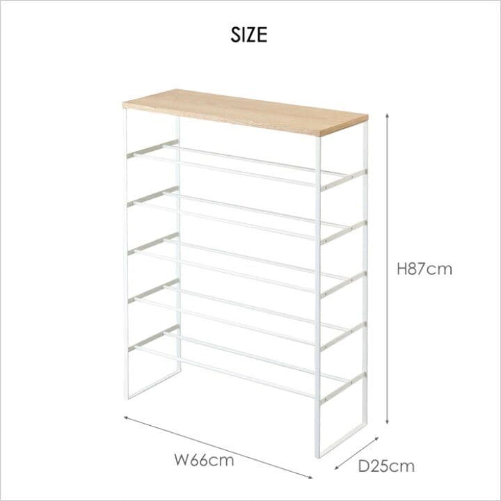 シューズラック スリム 省スペース おしゃれ tower 下駄箱 ウッド 天板