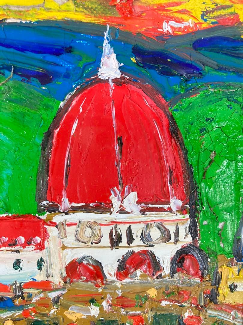 【真作】鈴木マサハル 「フィレンツェ」油彩画 直筆サイン 裏書き有り 絵画