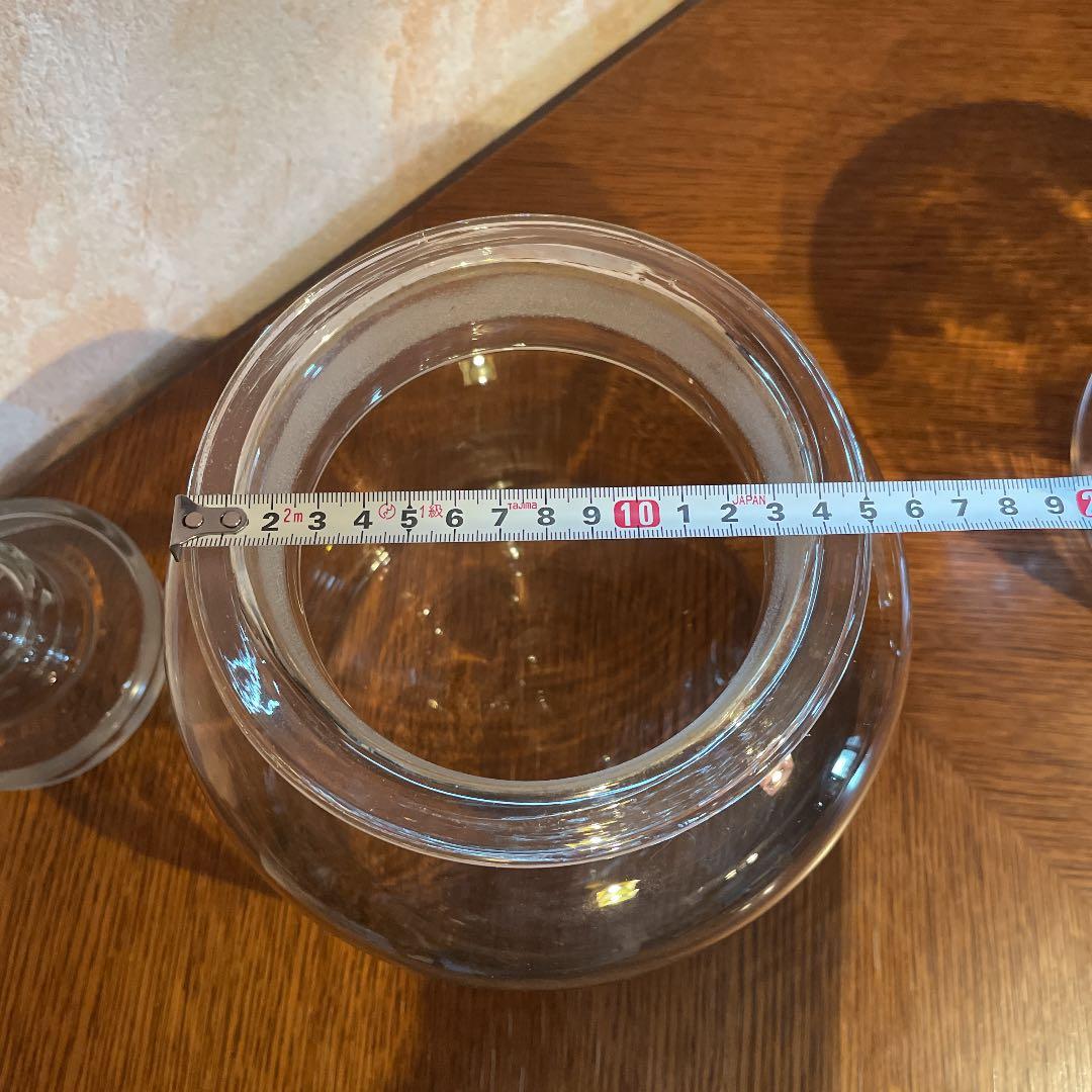 レトロ雑貨　昭和蓋付き大きなガラス瓶