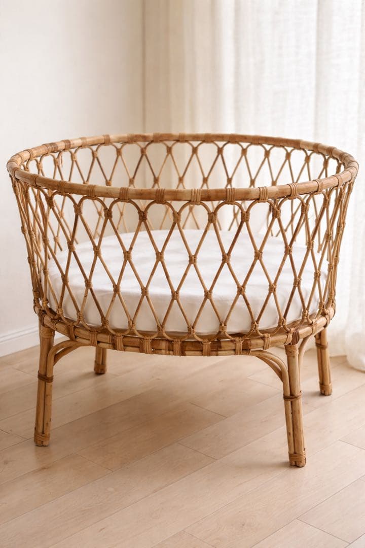 ラタンベビーベッド　hippo+birds