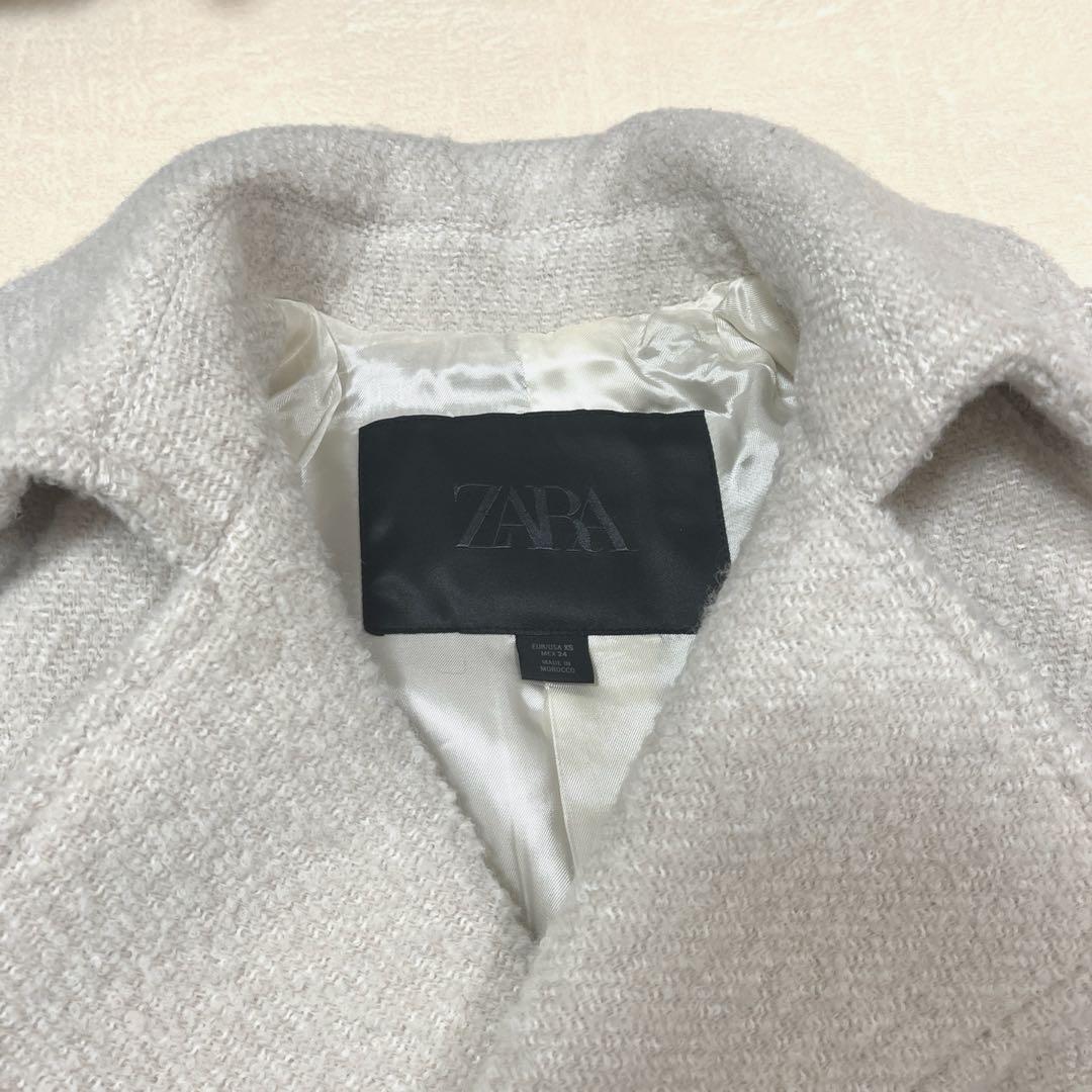 ほぼ未使用【ZARA】ウール混ブークレコートZW Collection XS