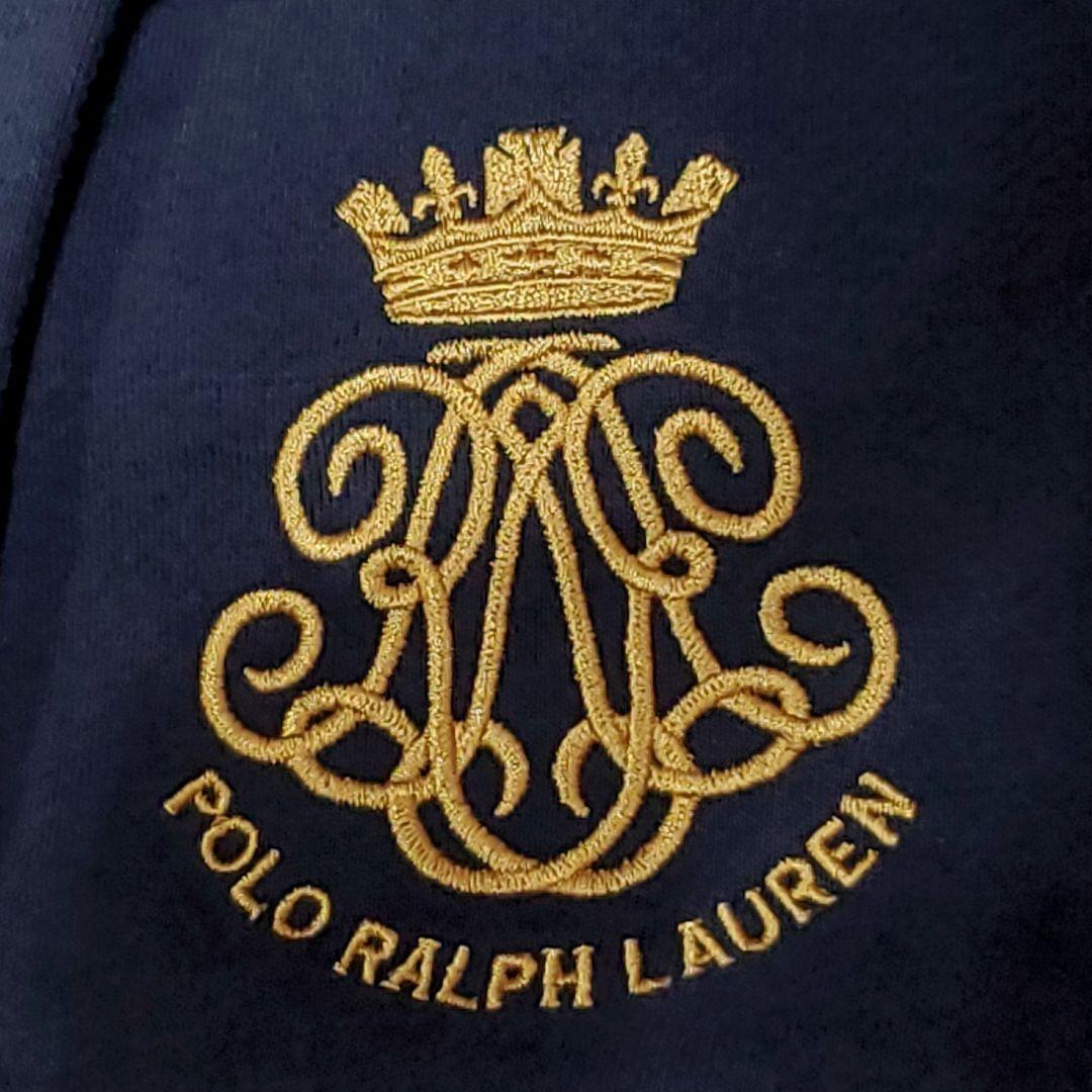 美品 M ポロラルフローレン エンブレム刺繍ワンポイント ブレザー 紺 金ボタン