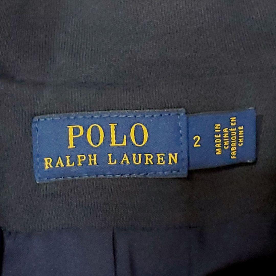 美品 M ポロラルフローレン エンブレム刺繍ワンポイント ブレザー 紺 金ボタン