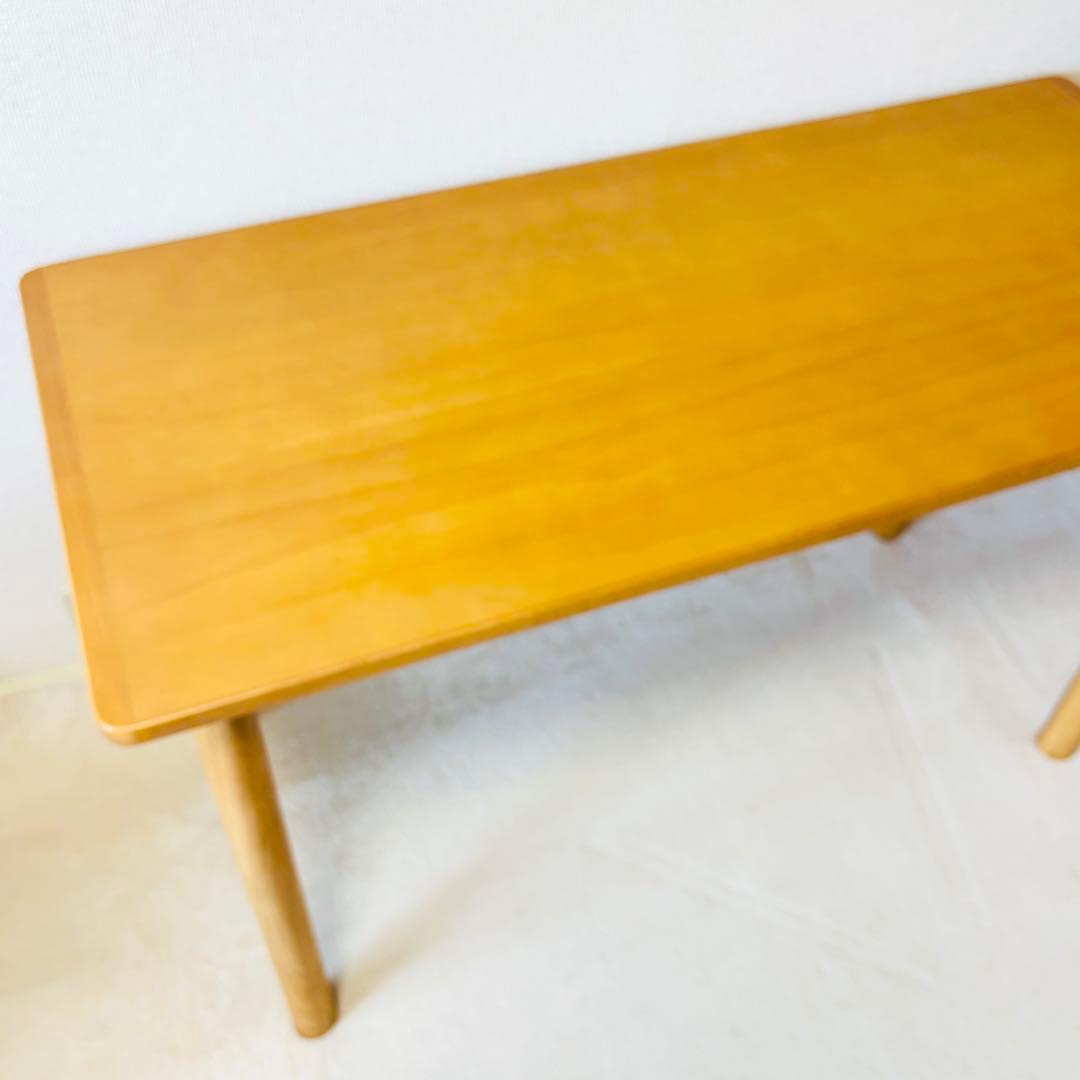 無印良品 MUJI 木製テーブル 幅120×奥行55 ラバーウッド材　ナチュラル