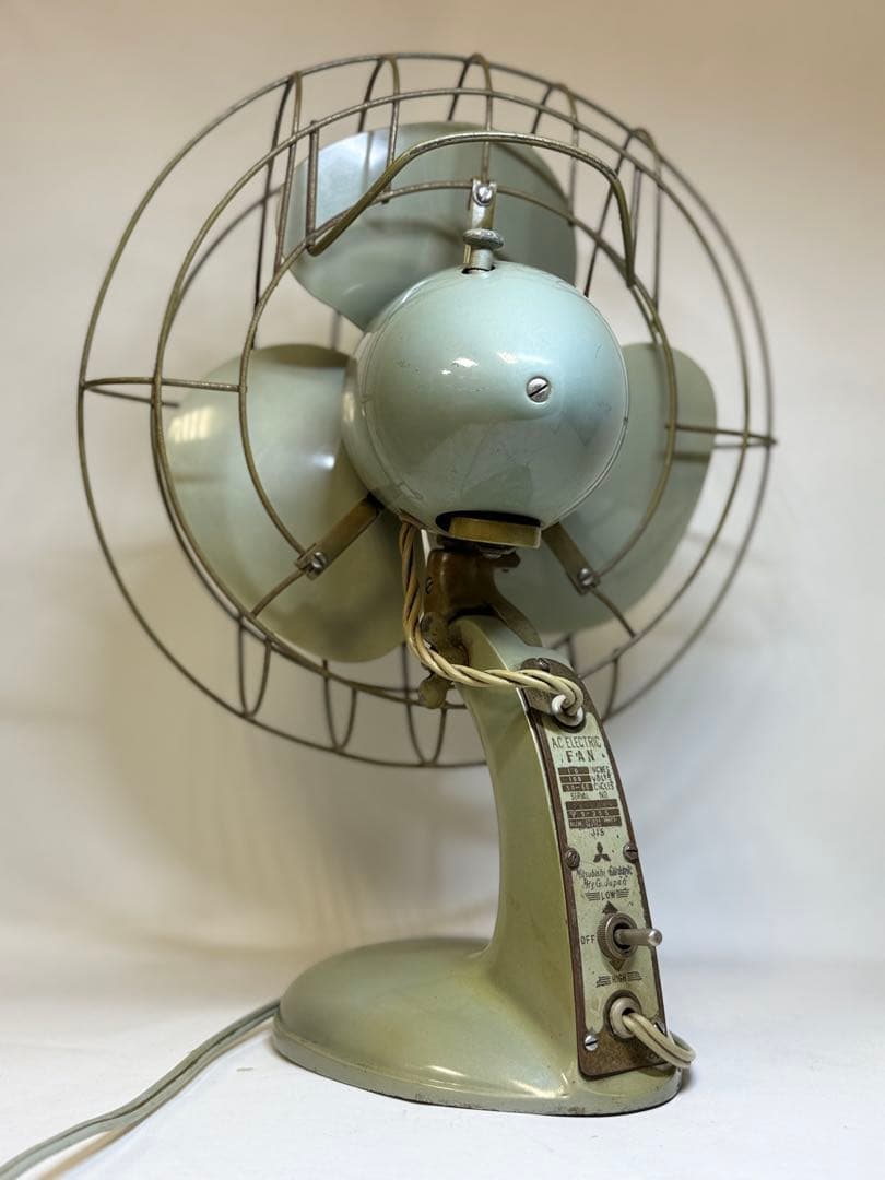 T56 希少Mitsubishi 三菱扇風機 3枚羽根 アンティーク 可動品
