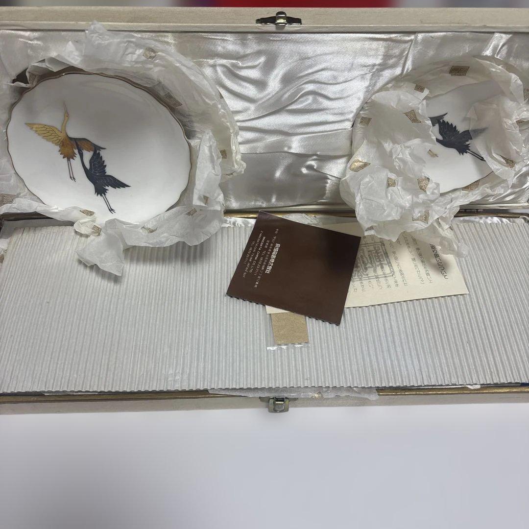 鶴の絵柄 陶磁器皿セット 5枚