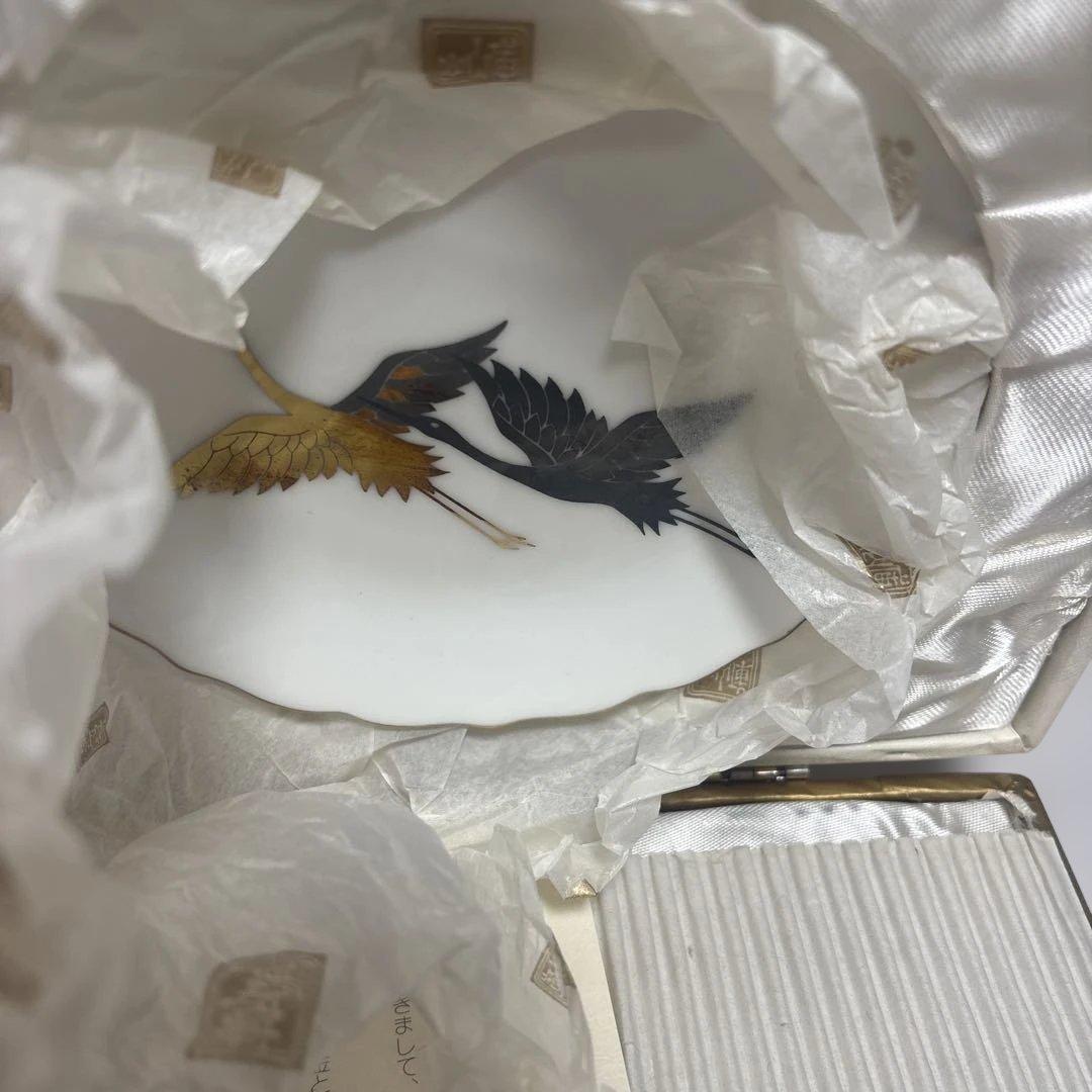 鶴の絵柄 陶磁器皿セット 5枚