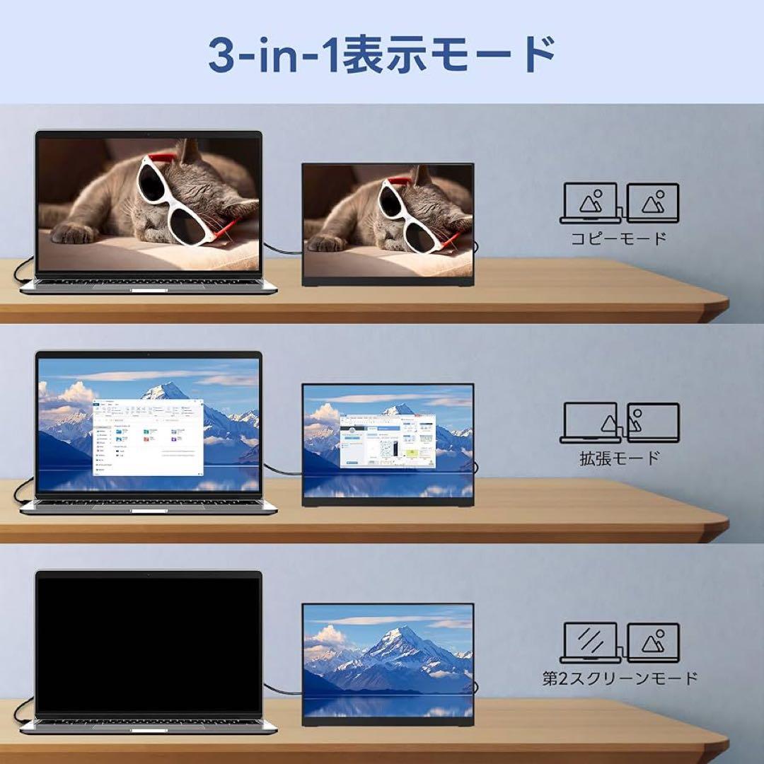 モバイルモニター　13.9インチ 4K　IPSディスプレイ　ポータブルモニター