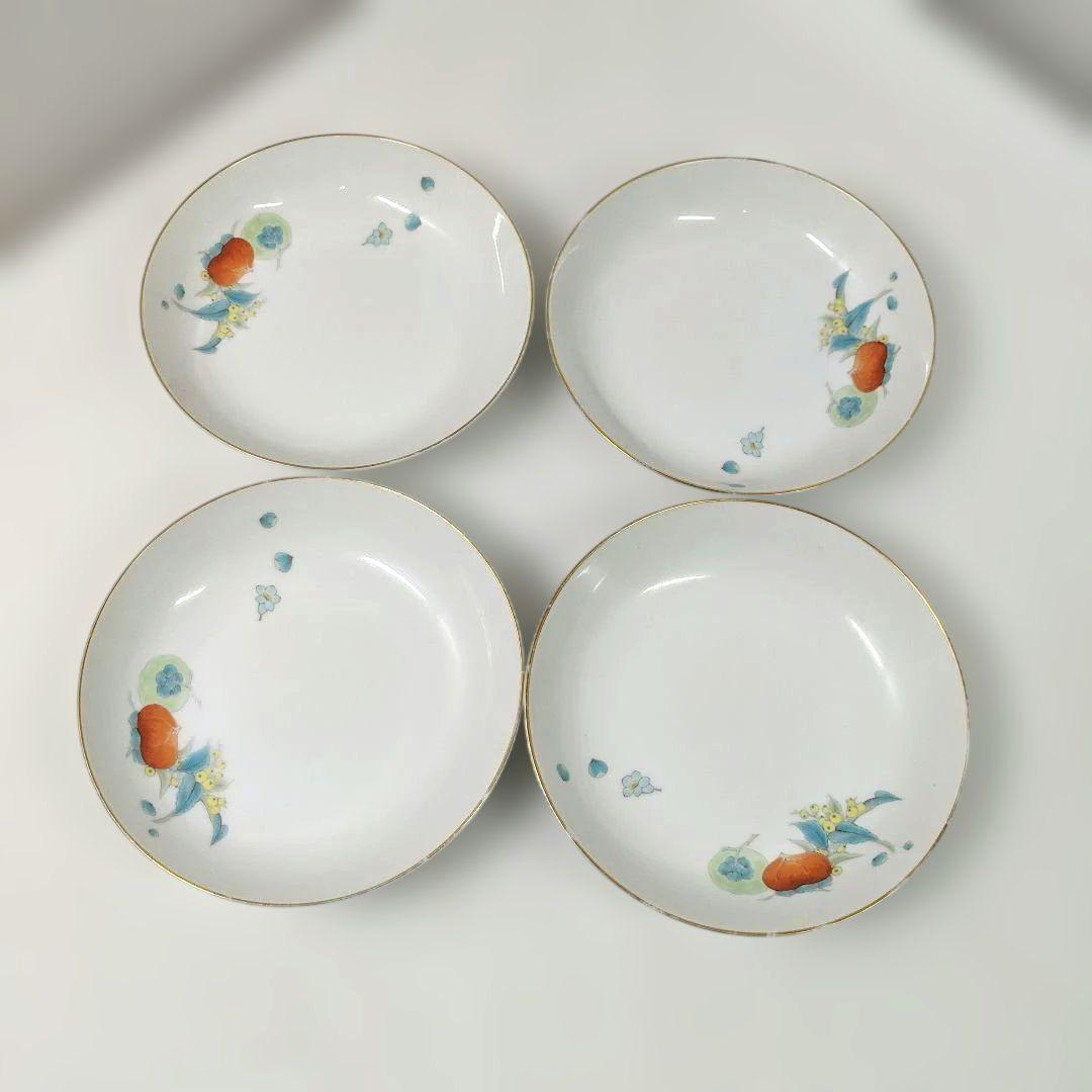 香蘭社　菊花湯呑茶托付き　小皿　深川製