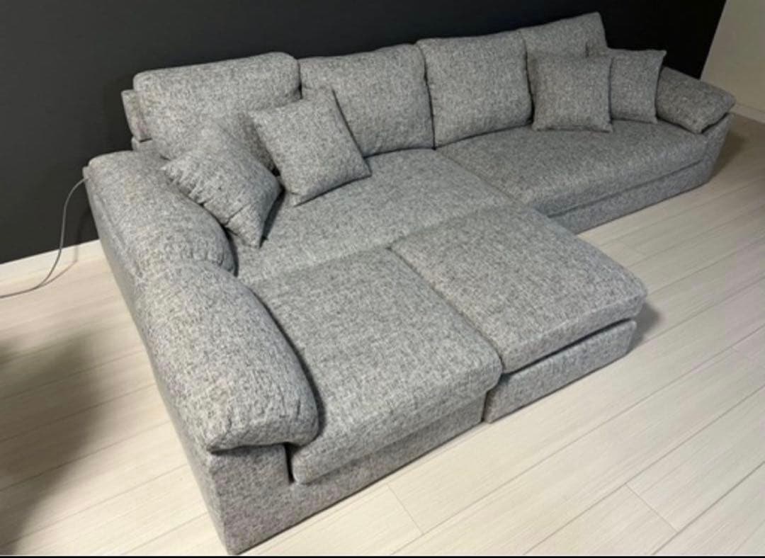 【直接取引】タンスのゲン　最大6人まで座れるカウチソファ　CARLO