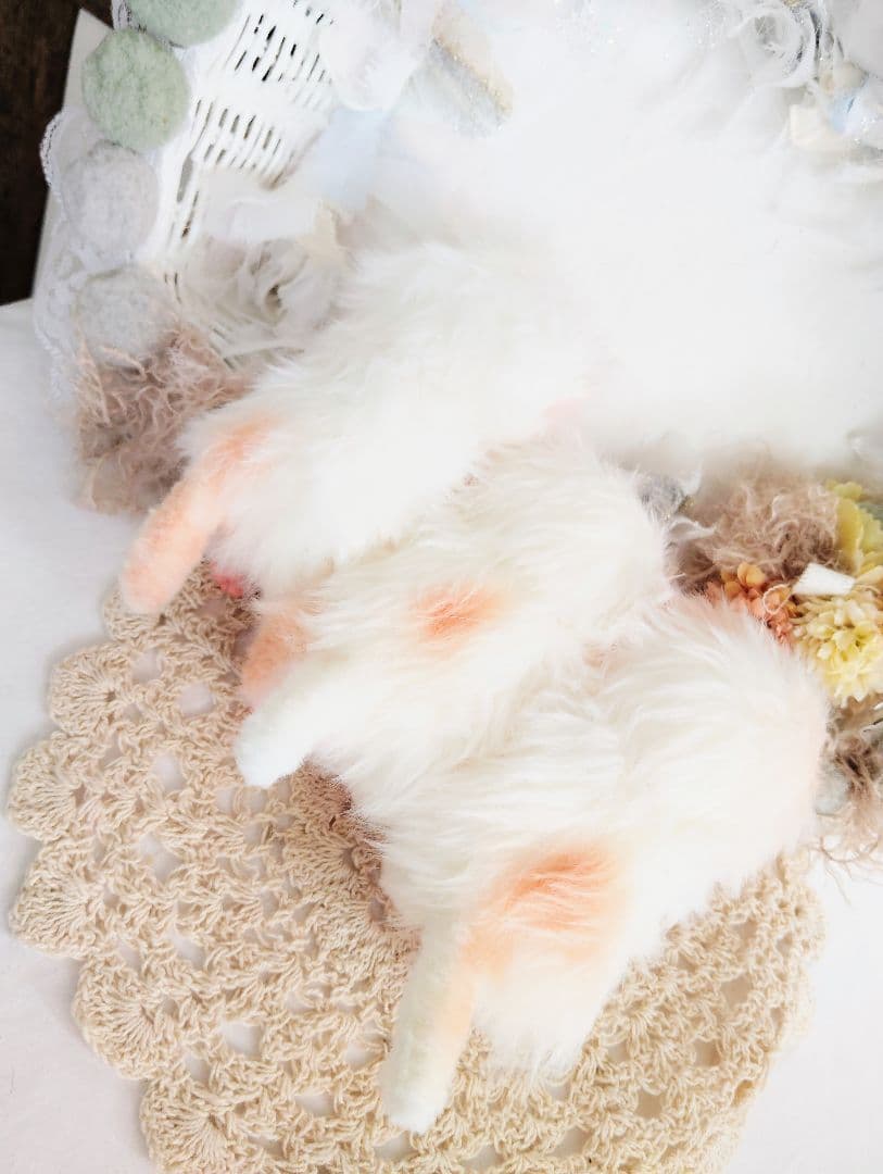 子猫ベビー♡三つ子ちゃん♡カゴセット♡アートドール♡ぬいぐるみ♡