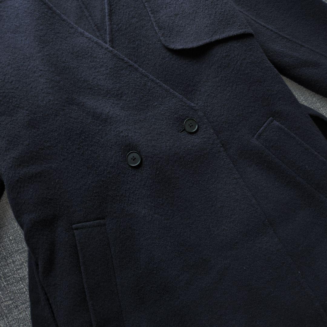 ジョゼフ　近年モデル　ウールリバーコート　ゆったり　ベルト付き　ネイビー